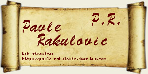 Pavle Rakulović vizit kartica